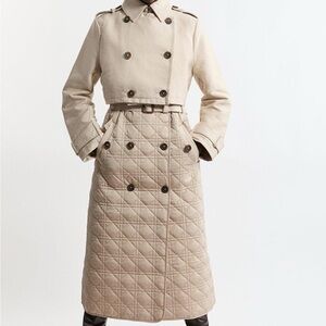 Karen Millen Tan Quilted Trench Coat